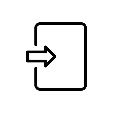 çıkış vektörü ince çizgi simgesi