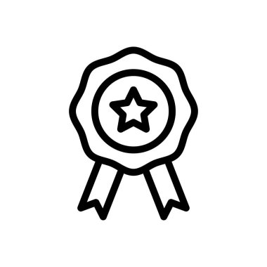 Madalya vektörü ince çizgi simgesi