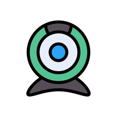 kamera vektörü düz renk simgesi