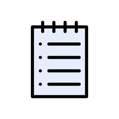 notlar vektör düz renk simgesi