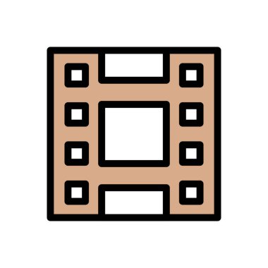 Film şeridi vektörü düz renk simgesi