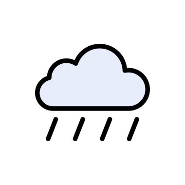 yağmur vektörü düz renk simgesi