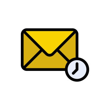 e-posta vektörü düz renk simgesi