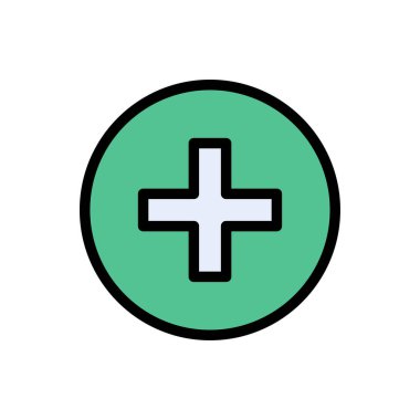 Artı vektör düz renk simgesi