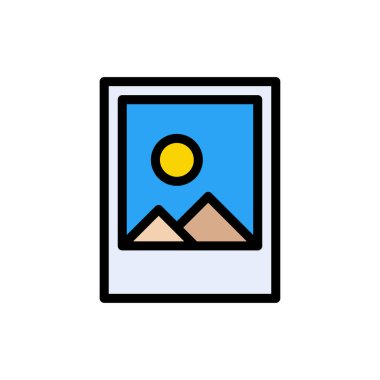 fotoğraf vektörü düz renk simgesi