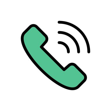 telefon vektörü düz renk simgesi