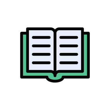 okuma vektörü düz renk simgesi