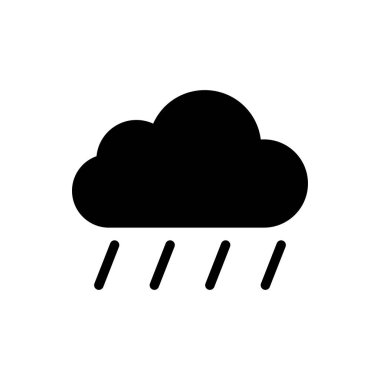 yağmur vektörü simgesi düz simgesi