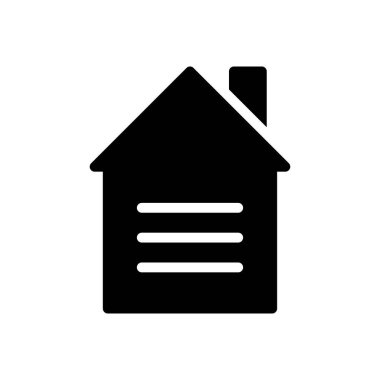 ev vektörü glyph düz simgesi