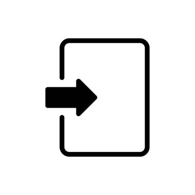 çıkış vektörü glyph düz simgesi