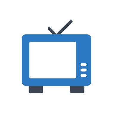 televizyon vektörü renk simgesi
