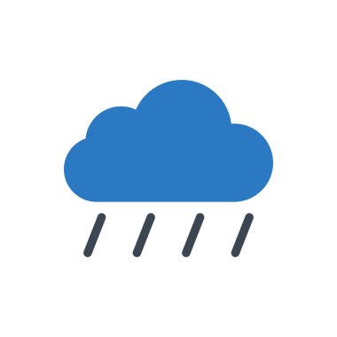 yağmur vektörü renk simgesi