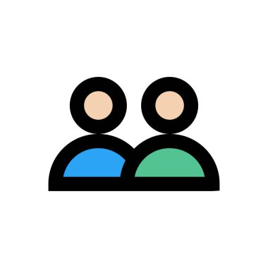 grup vektörü düz renk simgesi