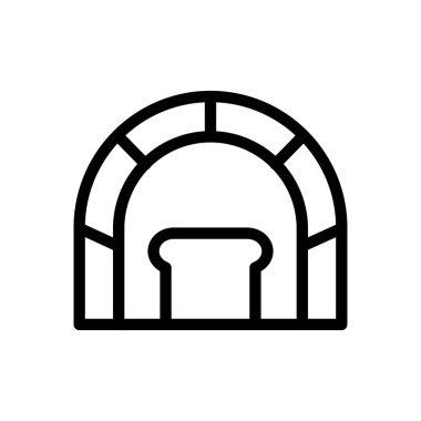 fırın vektörü ince çizgi simgesi