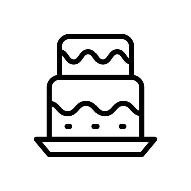 doğumgünü vektörü ince çizgi simgesi