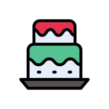 doğum günü vektörü düz renk simgesi