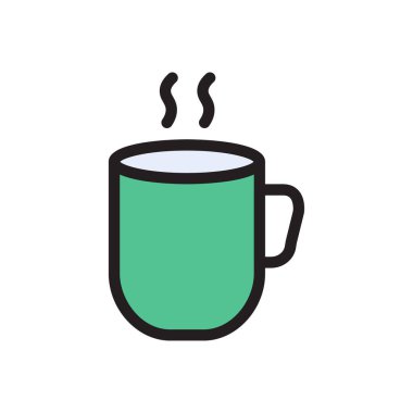 sıcak vektör düz renk simgesi