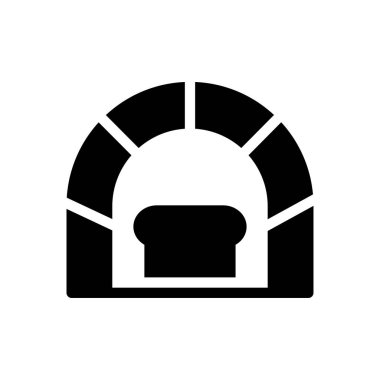 fırın vektör kabartması düz simge