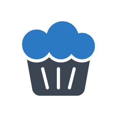 Kek vektörü kabartma renk simgesi