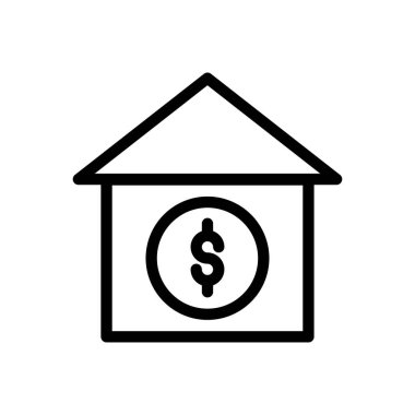 Dolar vektör ince çizgi simgesi