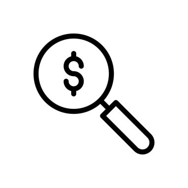 Arama vektörü ince çizgi simgesi