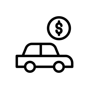 araç vektörü ince çizgi simgesi