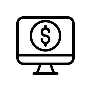 bankacılık vektörü ince çizgi simgesi