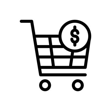 Dolar vektör ince çizgi simgesi