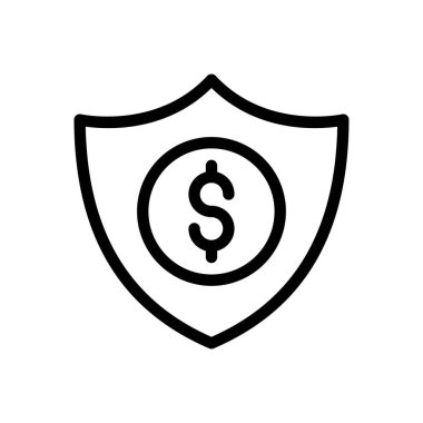 kalkan vektörü ince çizgi simgesi