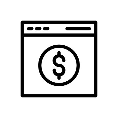 Web sayfası ince çizgi simgesi