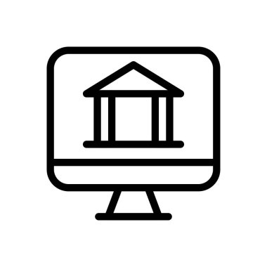 bankacılık vektörü ince çizgi simgesi