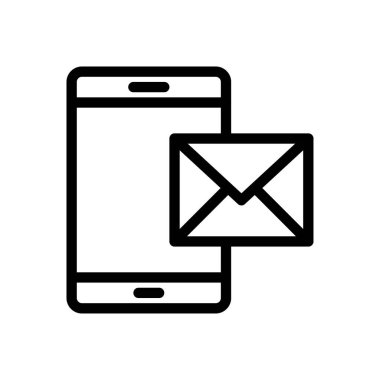 mesaj vektörü ince çizgi simgesi