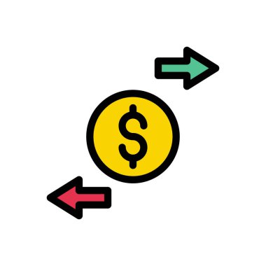 Dolar vektörü düz renk simgesi