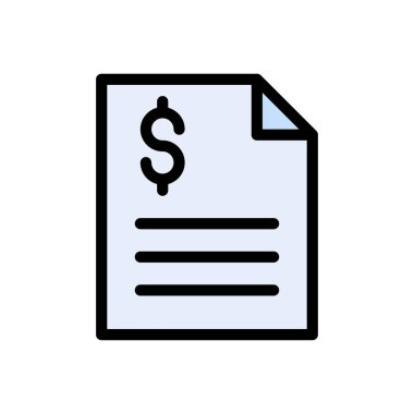 fatura vektörü düz renk simgesi