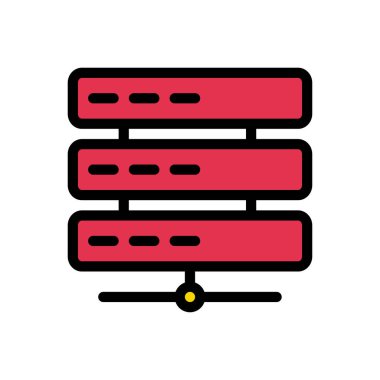 veritabanı vektörü düz renk simgesi