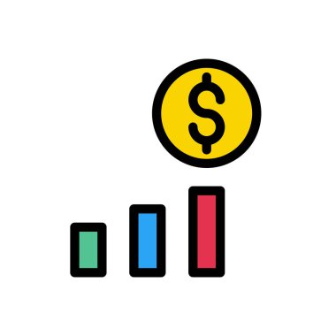 büyüme vektörü düz renk simgesi