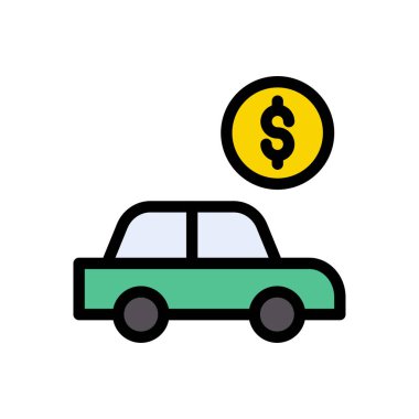 araç vektörü düz renk simgesi