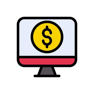 bankacılık vektörü düz renk simgesi