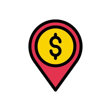 bank vektörü düz renk simgesi