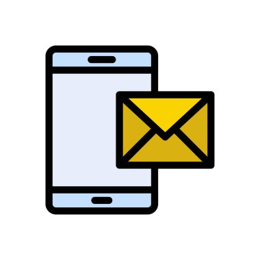 ileti vektörü düz renk simgesi