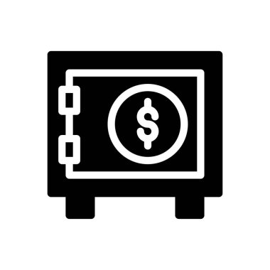 Güvenli kutu vektör simgesi düz simgesi