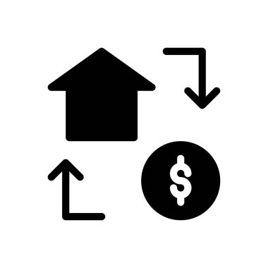 bankacılık vektörü glyph düz simgesi