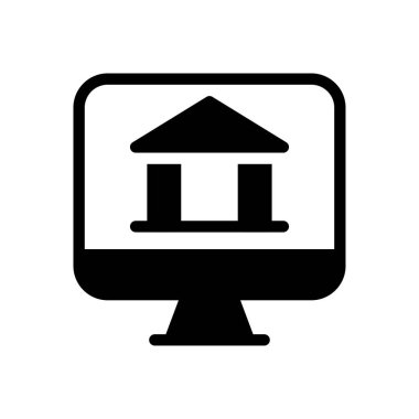 bankacılık vektörü glyph düz simgesi