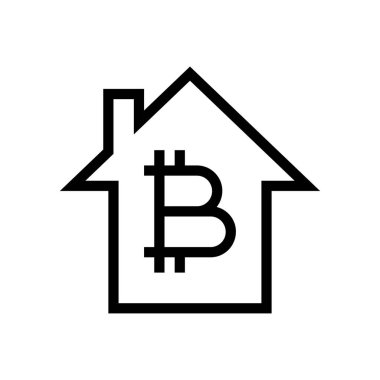 Bitcoin vektör ince çizgi simgesi