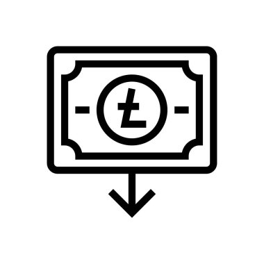 aşağı vektör ince çizgi simgesi