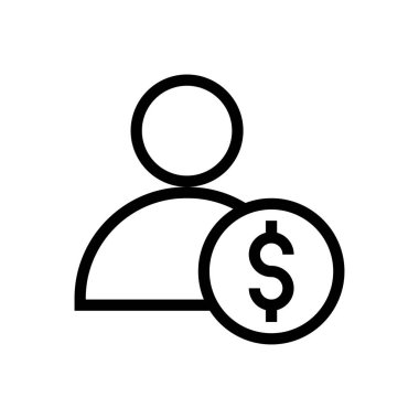 Dolar vektör ince çizgi simgesi