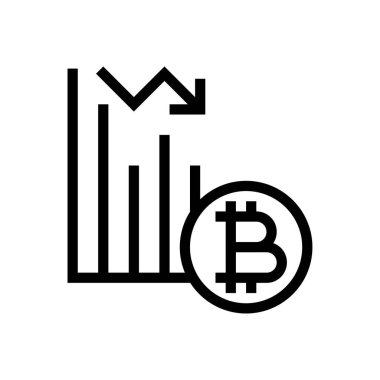 Bitcoin vektör ince çizgi simgesi