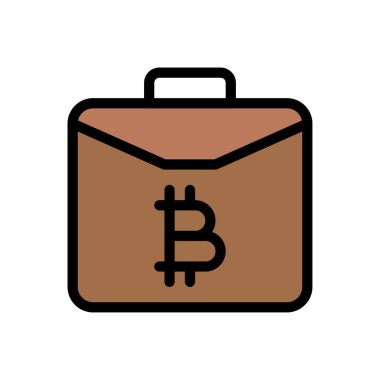 evrak çantası vektörü düz renk simgesi