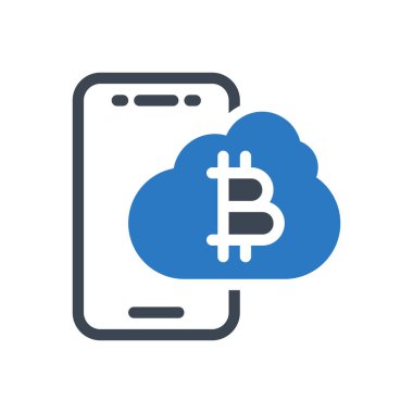 Bitcoin vektör ince çizgi simgesi