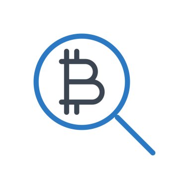Bitcoin vektör ince çizgi simgesi